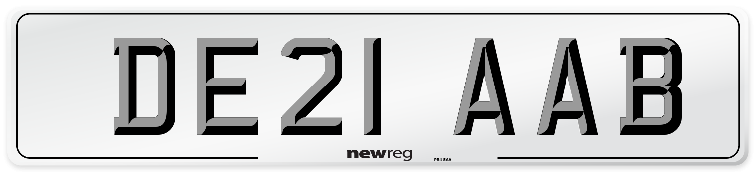 DE21 AAB Number Plate from New Reg
